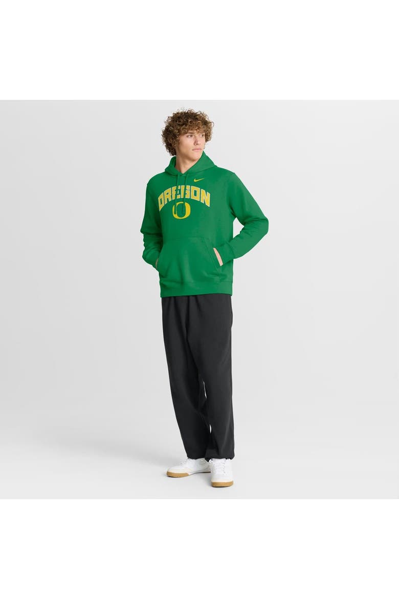 Men's Nike Green Oregon Ducks Club Fleece Arch Pullover Hoodie, Alternate, color, Green