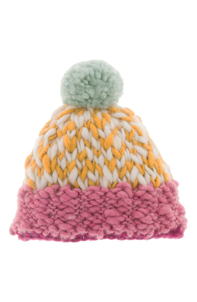 FRENCH KNOT Phoebe Pompom Beanie, Main, color, 