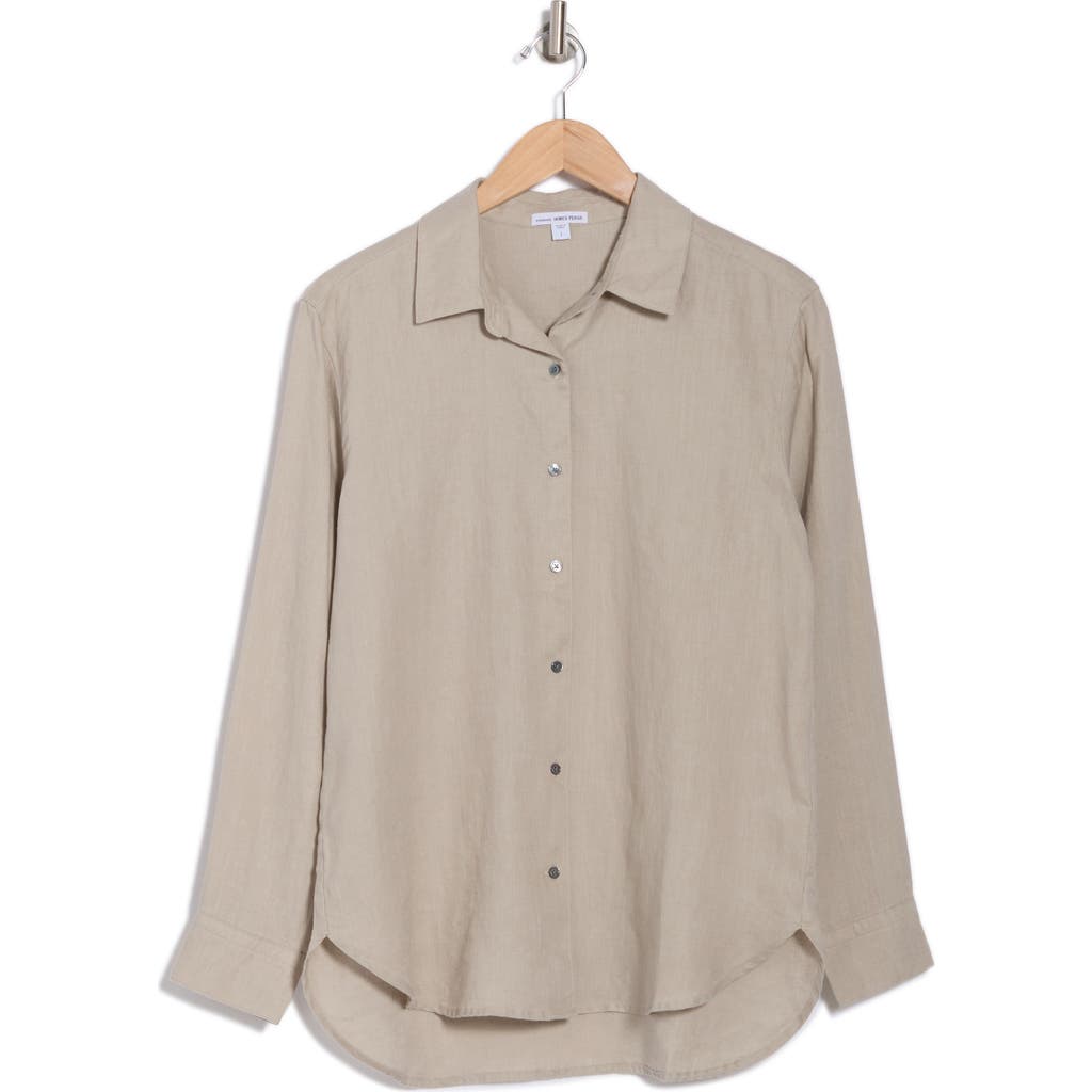 James Perse Linen Button-up Shirt In Mineral