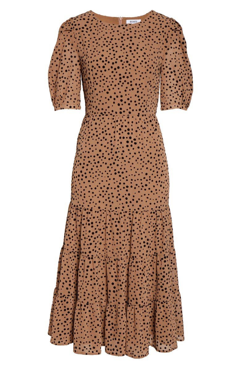 BB Dakota by Steve Madden BB Dakota Dot Print Midi Dress, Alternate, color, 
