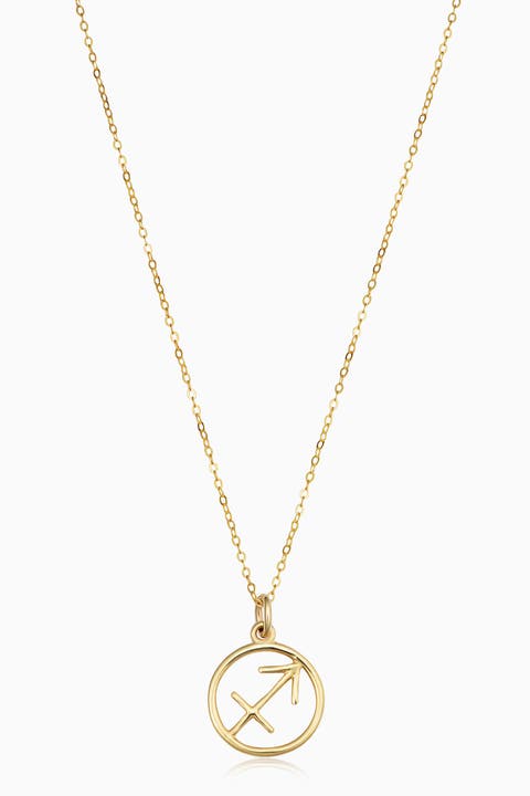 14K Gold Zodiac Pendant Necklace
