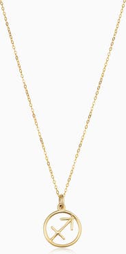 Oradina 14K Gold Zodiac Pendant Necklace