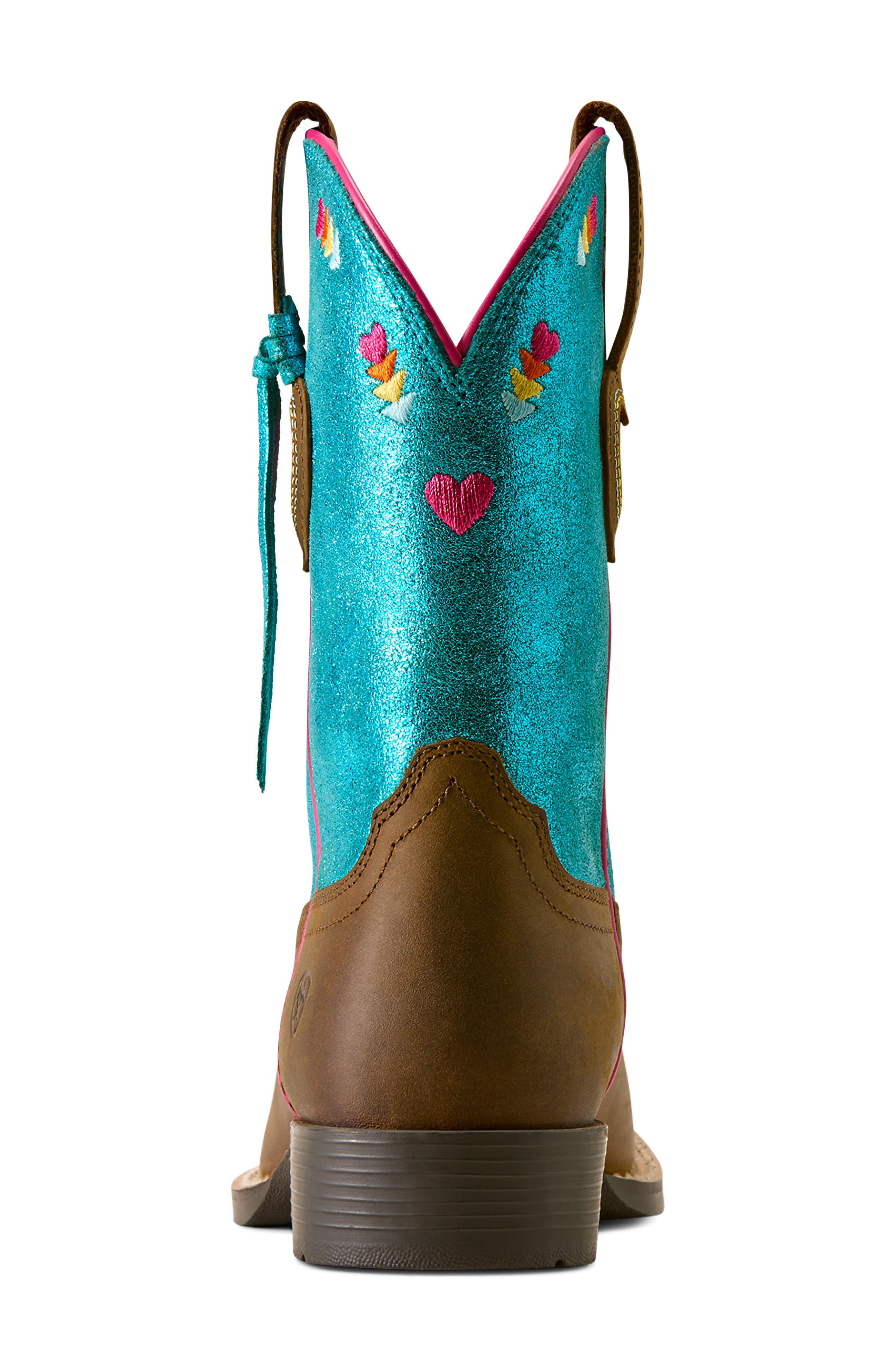 Kids' Rodeo Love Leather Western Boot, Alternate, color, DISTRESSED BROWN