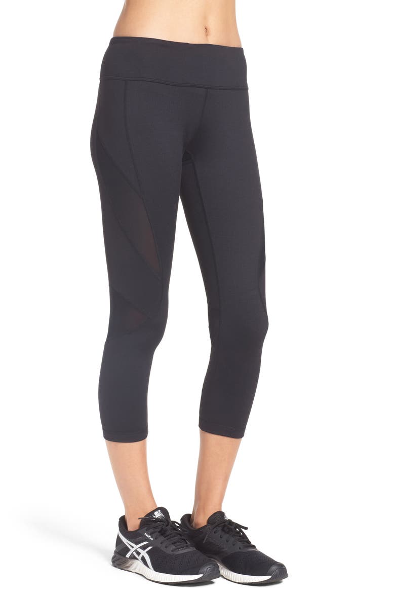 Power Splice Crop Leggings, Alternate, color, BLACK