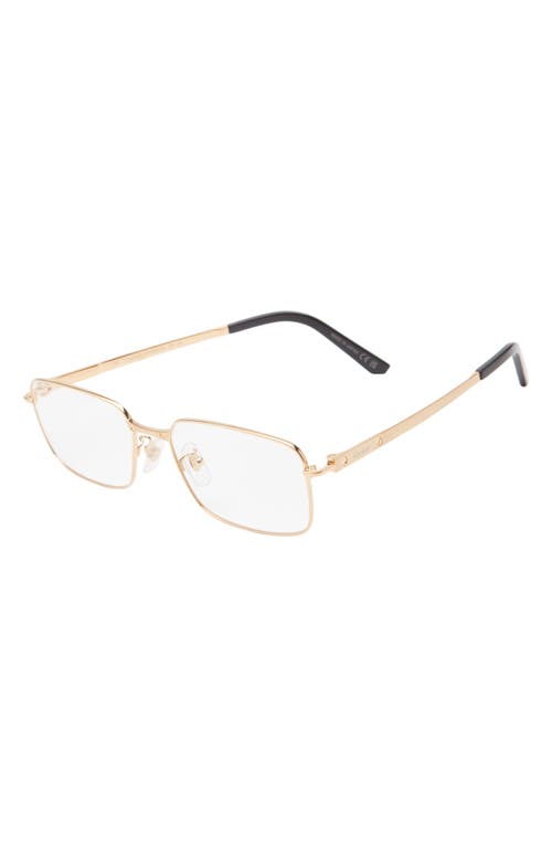 Cartier 55mm Rectangular Optical Glasses In Gold