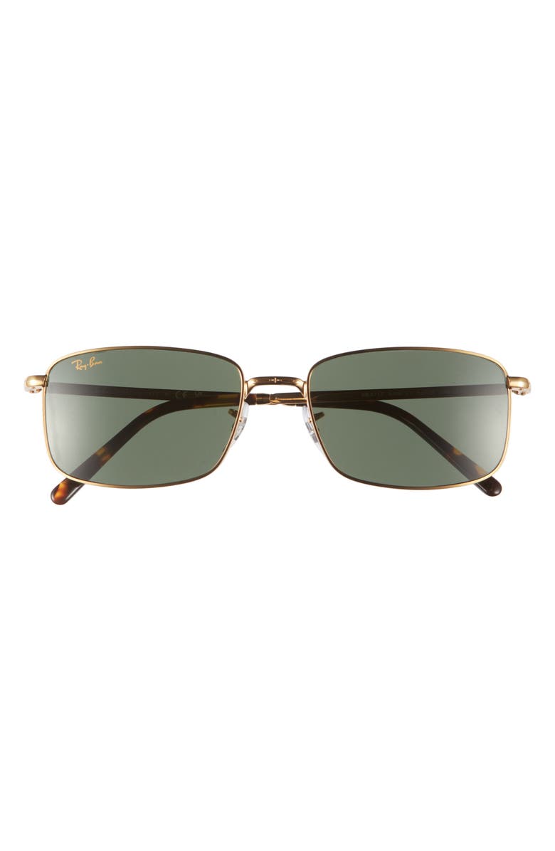 Ray-Ban 57mm Rectangular Sunglasses, Main, color, Gold
