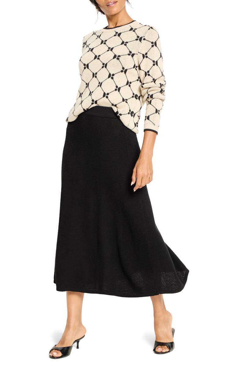 NIC+ZOE Pixel Knit Midi Skirt, Alternate, color, Black Onyx