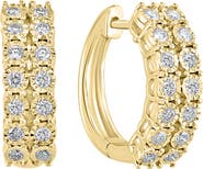 EFFY 14k Gold Plated Diamond Hoop Earrings
