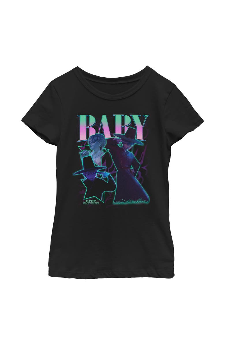 KPop Demon Hunters Girl's KPop Demon Hunters Baby Saja Collage Graphic T-Shirt, Main, color, Black