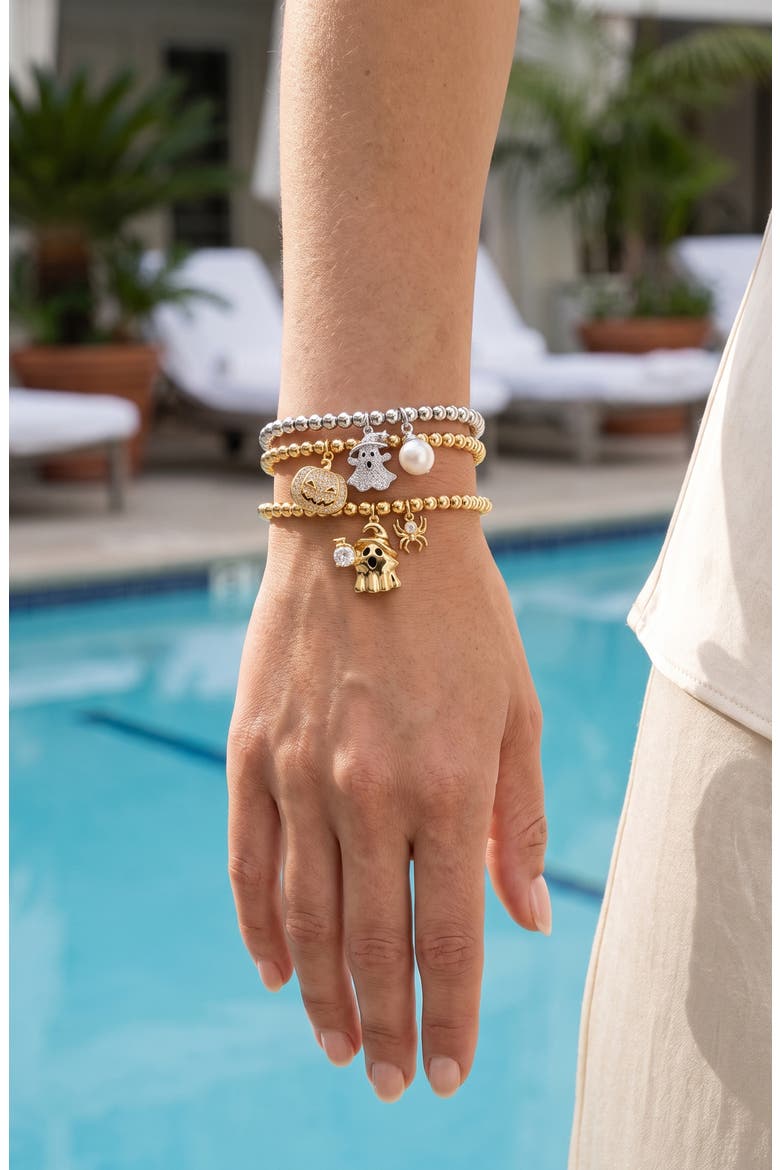 Boo & Bling 3-Pack Stretch Charm Bracelets, Alternate, color, GOLD