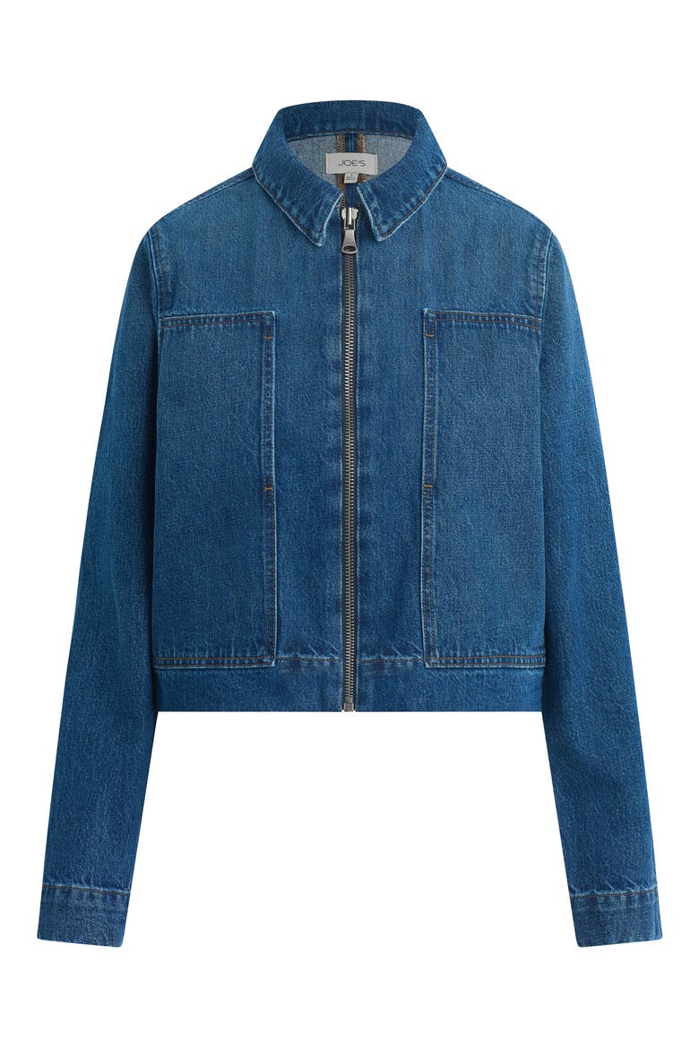 Boxy Zip Denim Jacket, Alternate, color, VERTEX