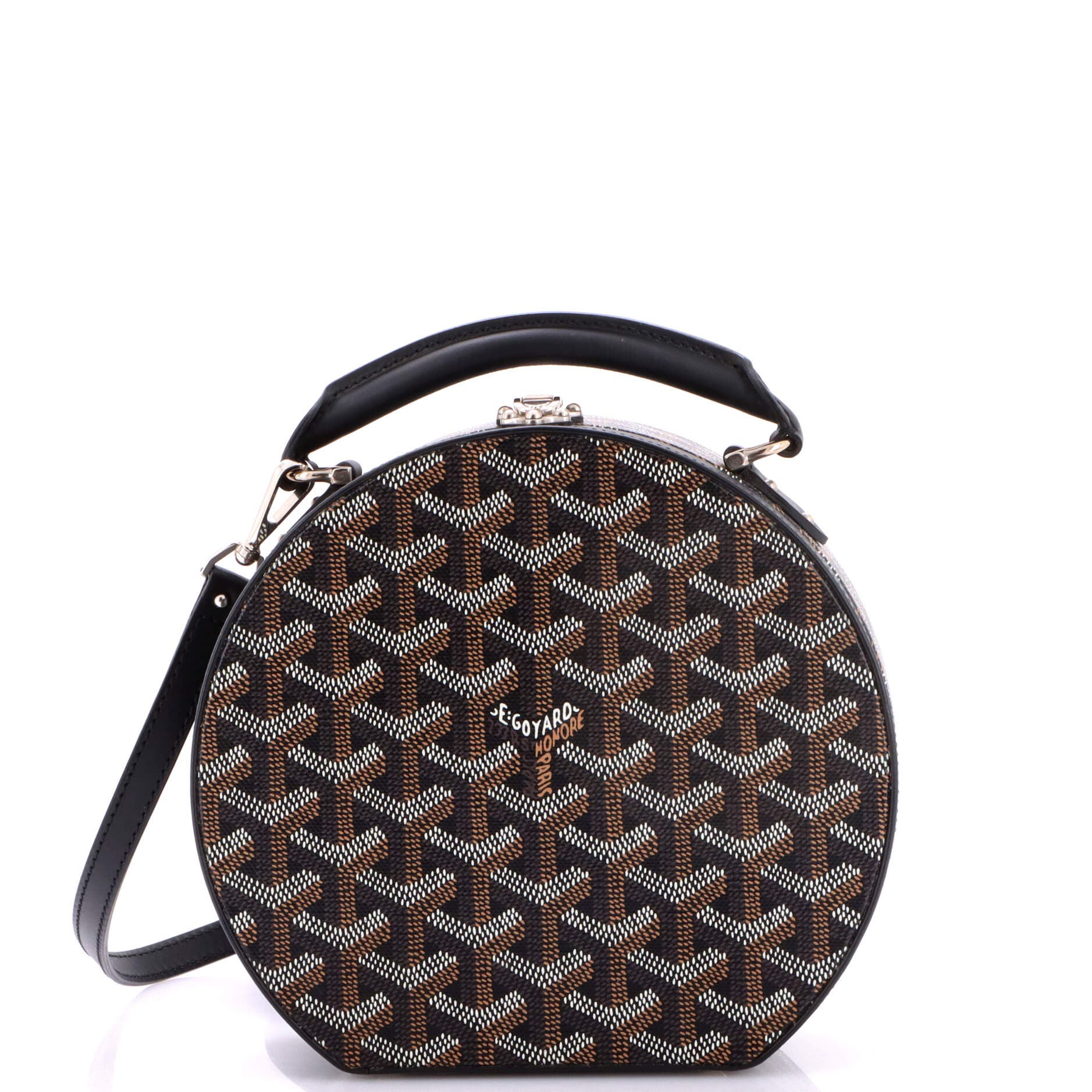Pre-Owned Goyard Alto Hatbox Bag Coated Canvas, Main, color, Black