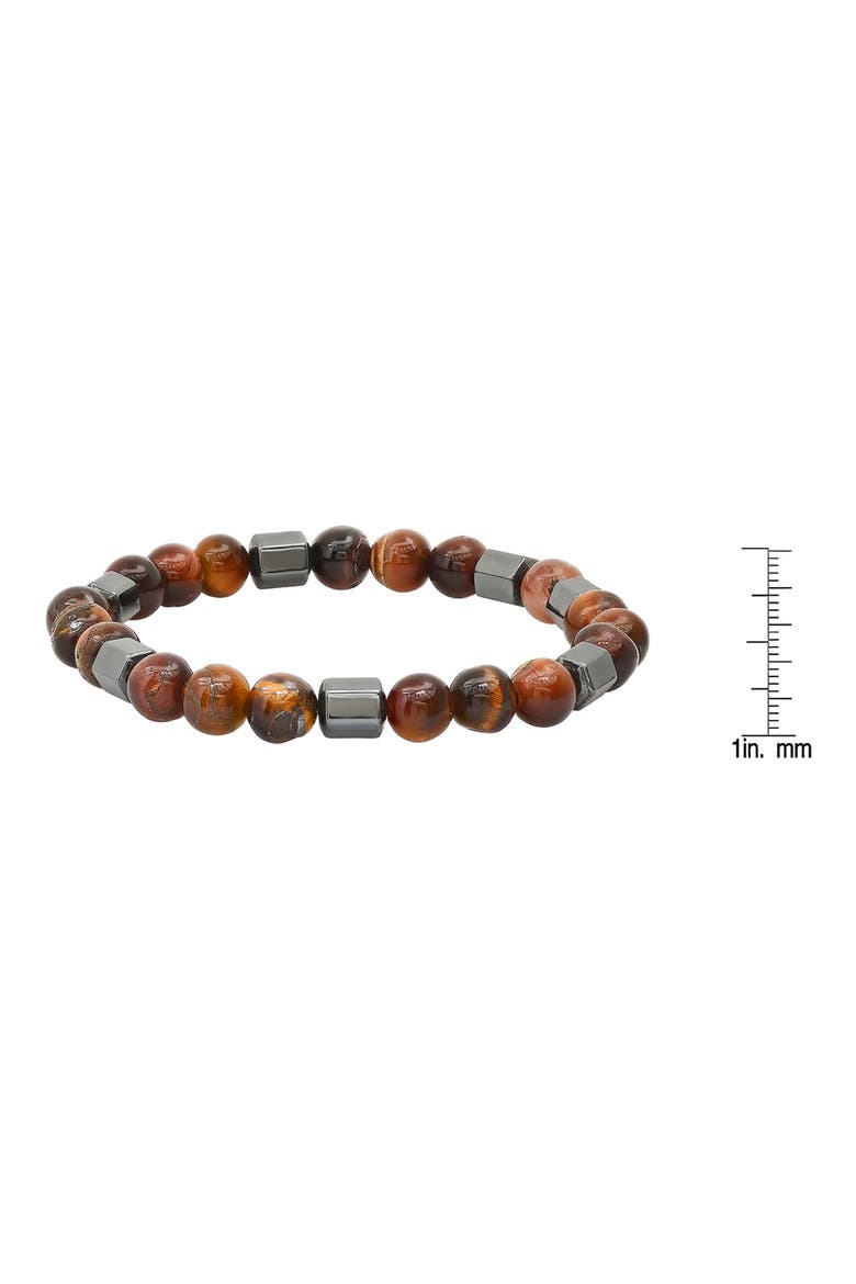 Men's Red Tiger's Eye and Hematite Stretch Bracelet, Alternate, color, MULTI