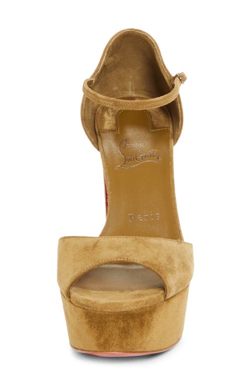Christian Louboutin Sandaloo Peep-toe Sandal In Brown