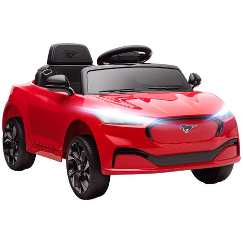 12V Licensed Ford Mustang Mach-E Electric Car Kids Ride On Car with Remote Control Adjustable Speed LED Light Music Suspension