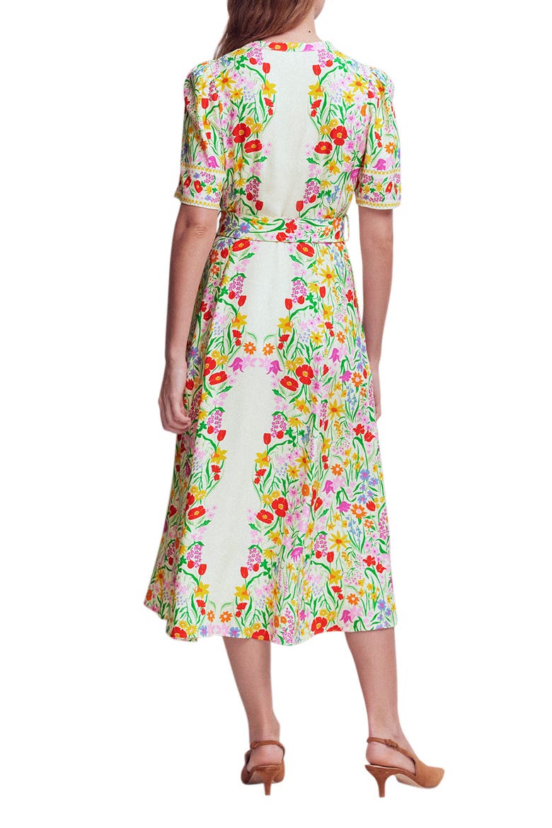 Kate Floral Puff Sleeve Belted Shirtdress, Alternate, color, IVORY GARDEN PLACEMENT
