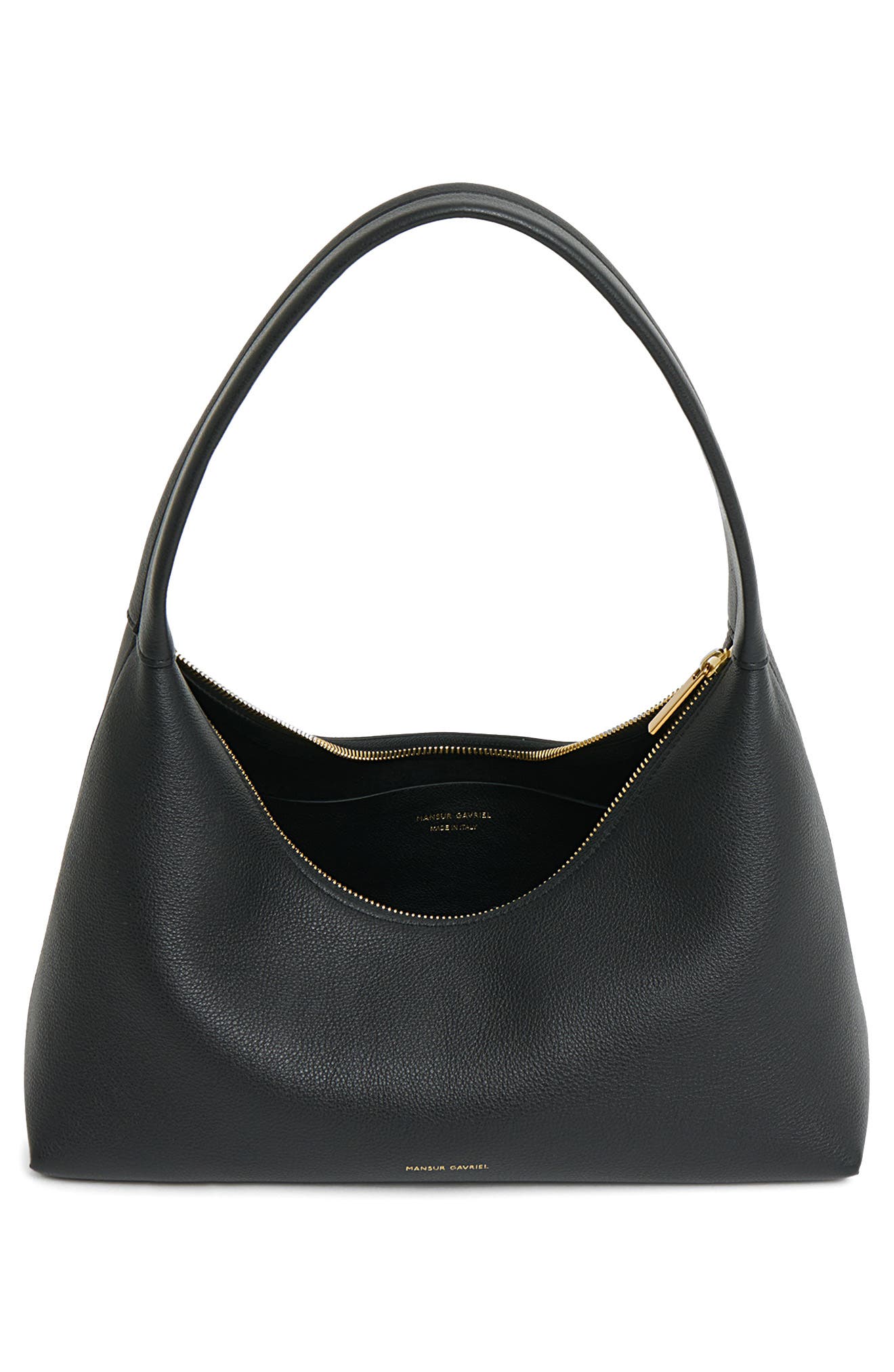 Mansur Gavriel Candy Baguette Leather Shoulder Bag, Alternate, color, Black