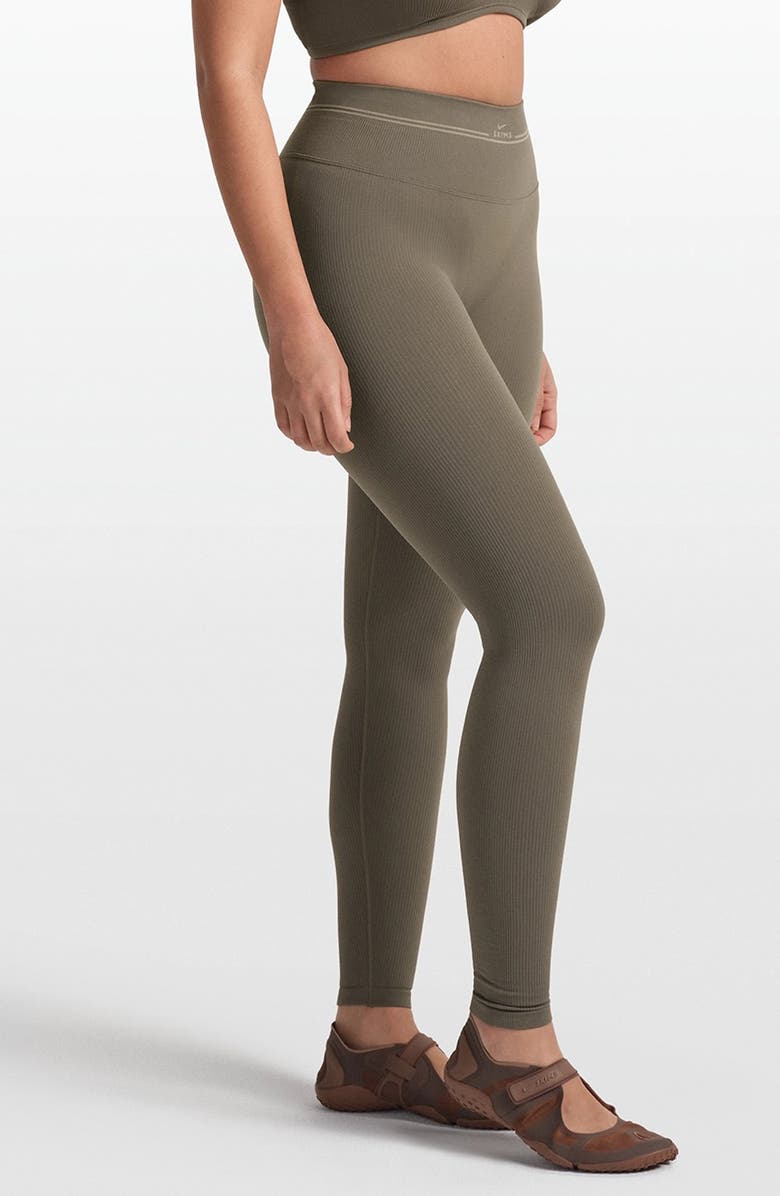NikeSKIMS Ribbed Seamless High Waist Leggings, Alternate, color, Dusty Oakmoss/ Dune