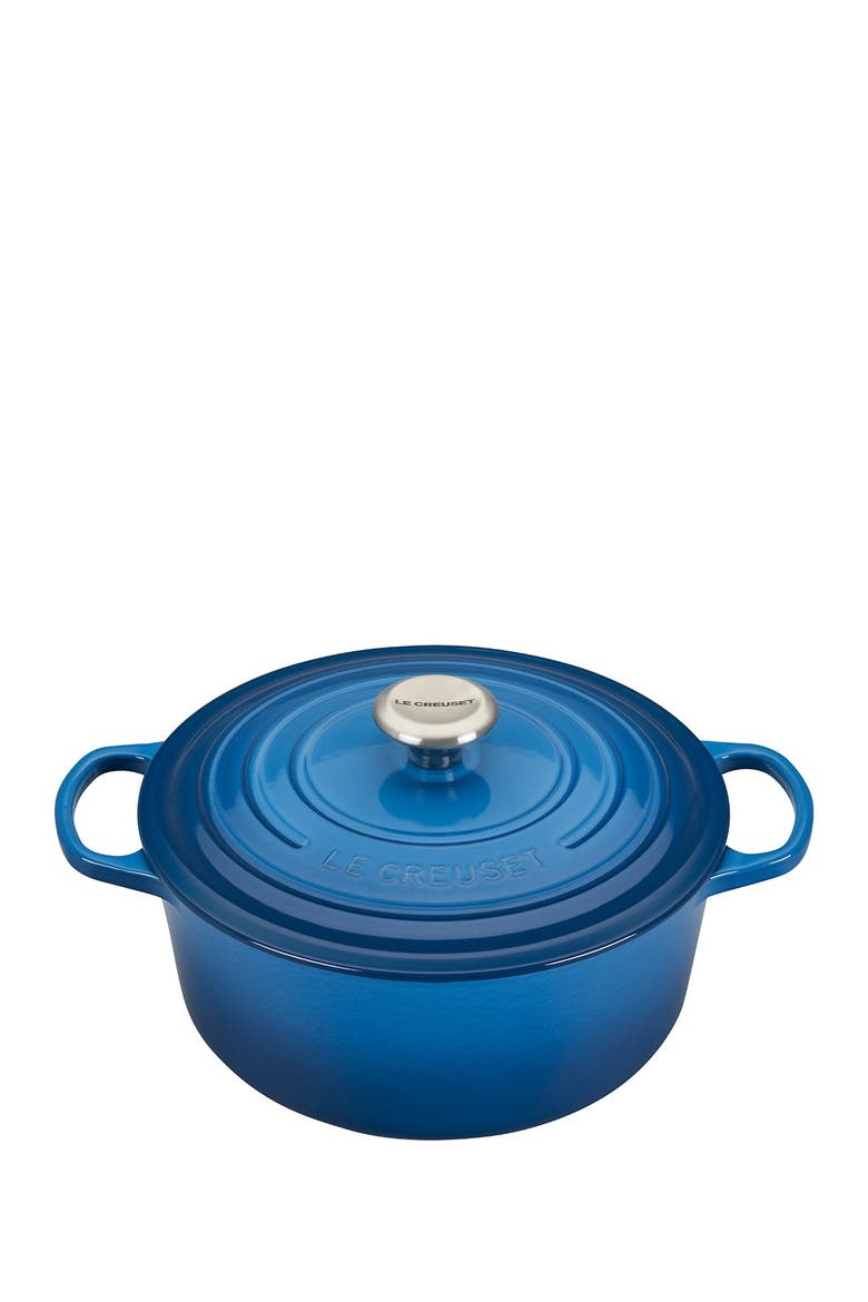 Signature 5.5-Quart Round Enamel Cast Iron Dutch Oven, Main, color, MARSEILLE