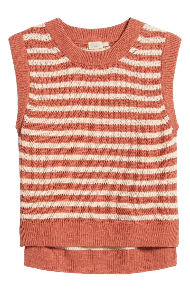 Faherty Miramar Linen & Organic Cotton Sweater Tank, Alternate, color, Sandstone Stripe