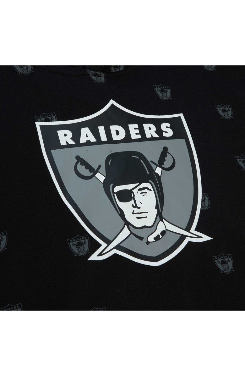 Mitchell & Ness Men's Mitchell & Ness Black Las Vegas Raiders Allover Print Fleece Pullover Hoodie, Alternate, color, Black