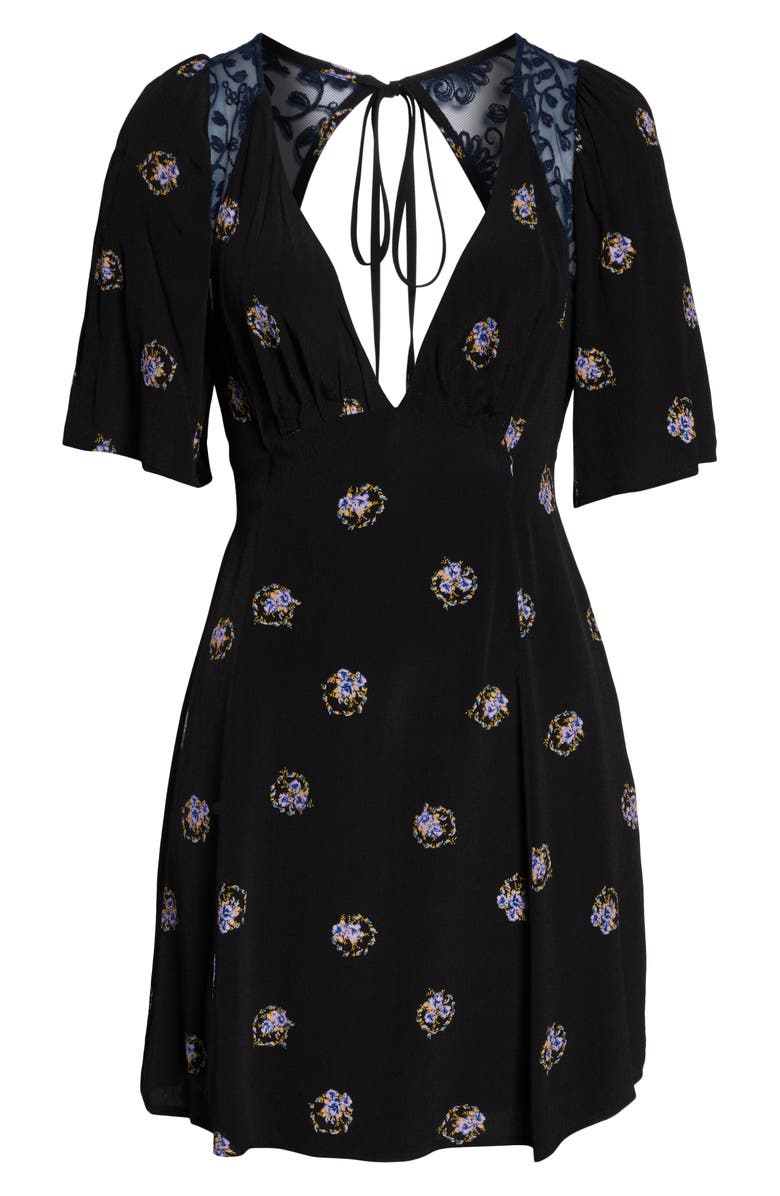 Free People Mockingbird Embroidered Mesh Inset Minidress, Alternate, color, 