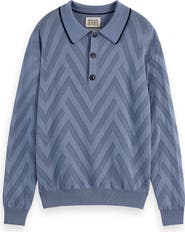 Scotch & Soda Structured Long Sleeve Polo