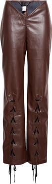 KIM SHUI V Line Faux Leather Pants