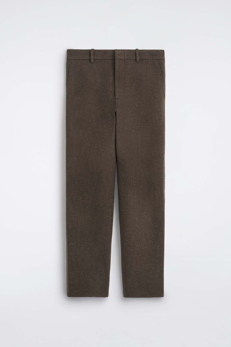 Double-faced Wool-blend Straight-leg Pants, Alternate, color, ESPRESSO