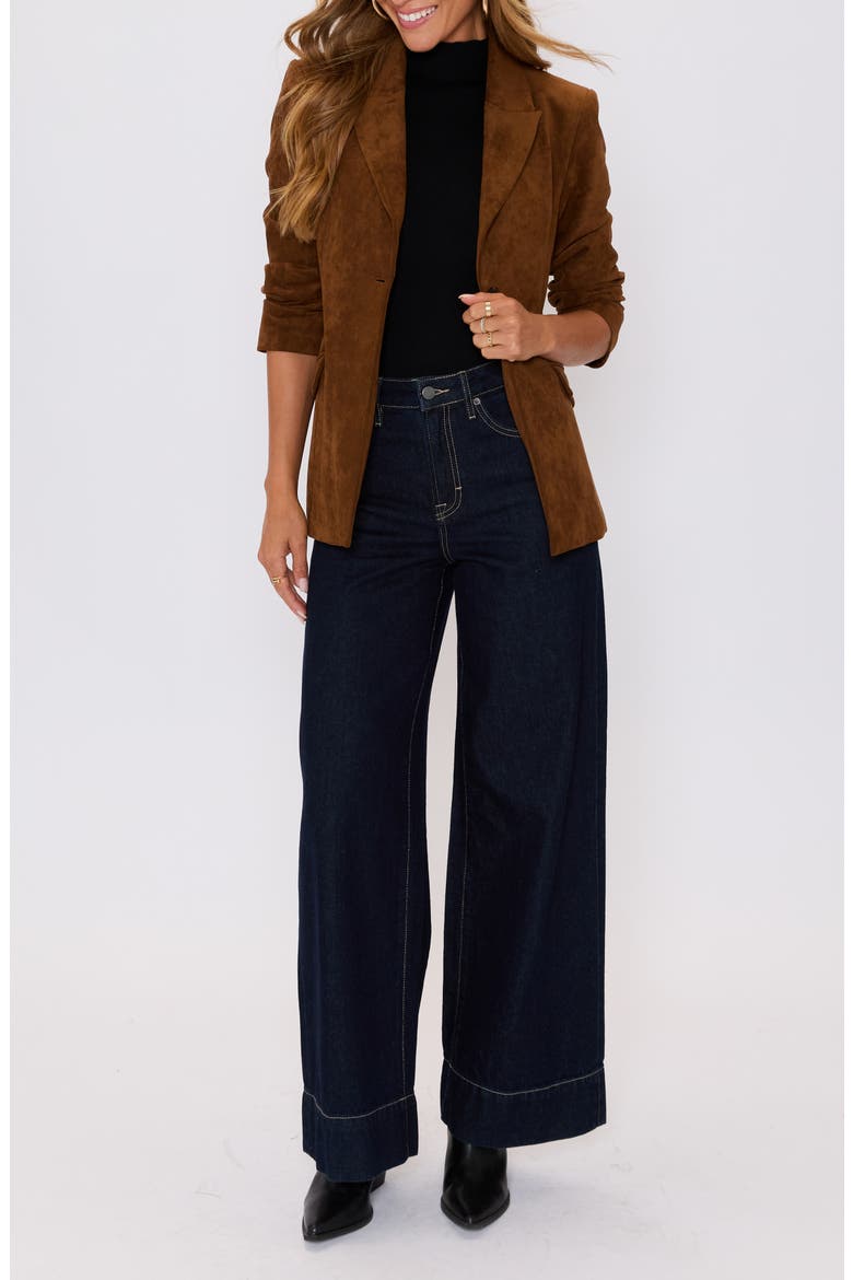 Maeve Faux Suede Blazer, Alternate, color, CAMEL