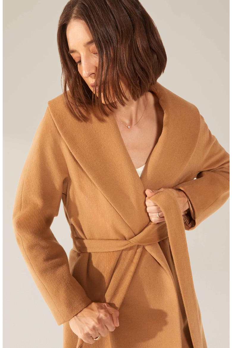 Brigette Cashmere Wool Robe, Alternate, color, Camel