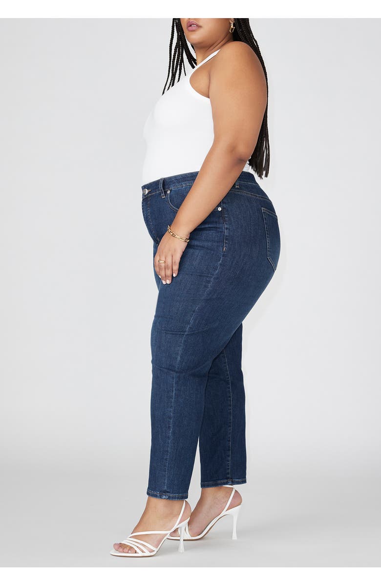 ELOQUII The Leigh Super Stretch Slim Leg Jean, Alternate, color, Dark Wash Denim