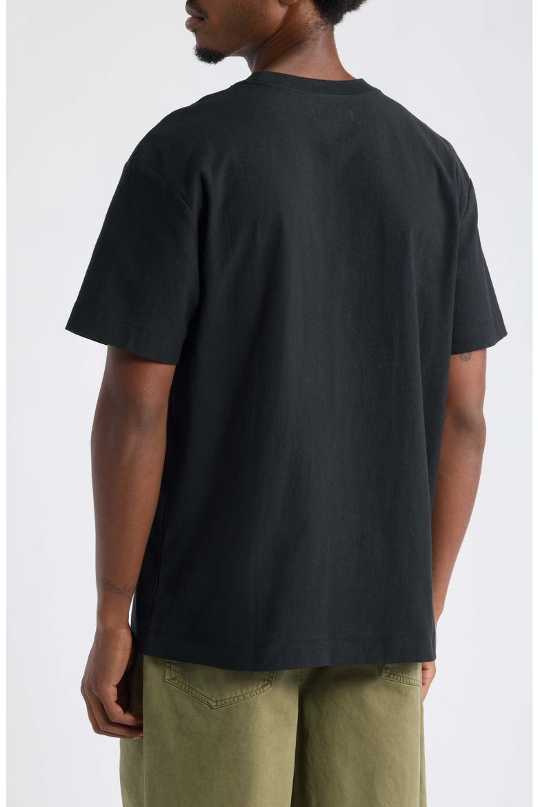 Textured Cotton Graphic T-Shirt, Alternate, color, BLACK
