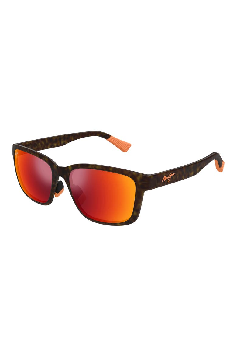 56mm Hawaii Lava Uila AF 58mm Polarized Square Sunglasses, Alternate, color, TORTOISE