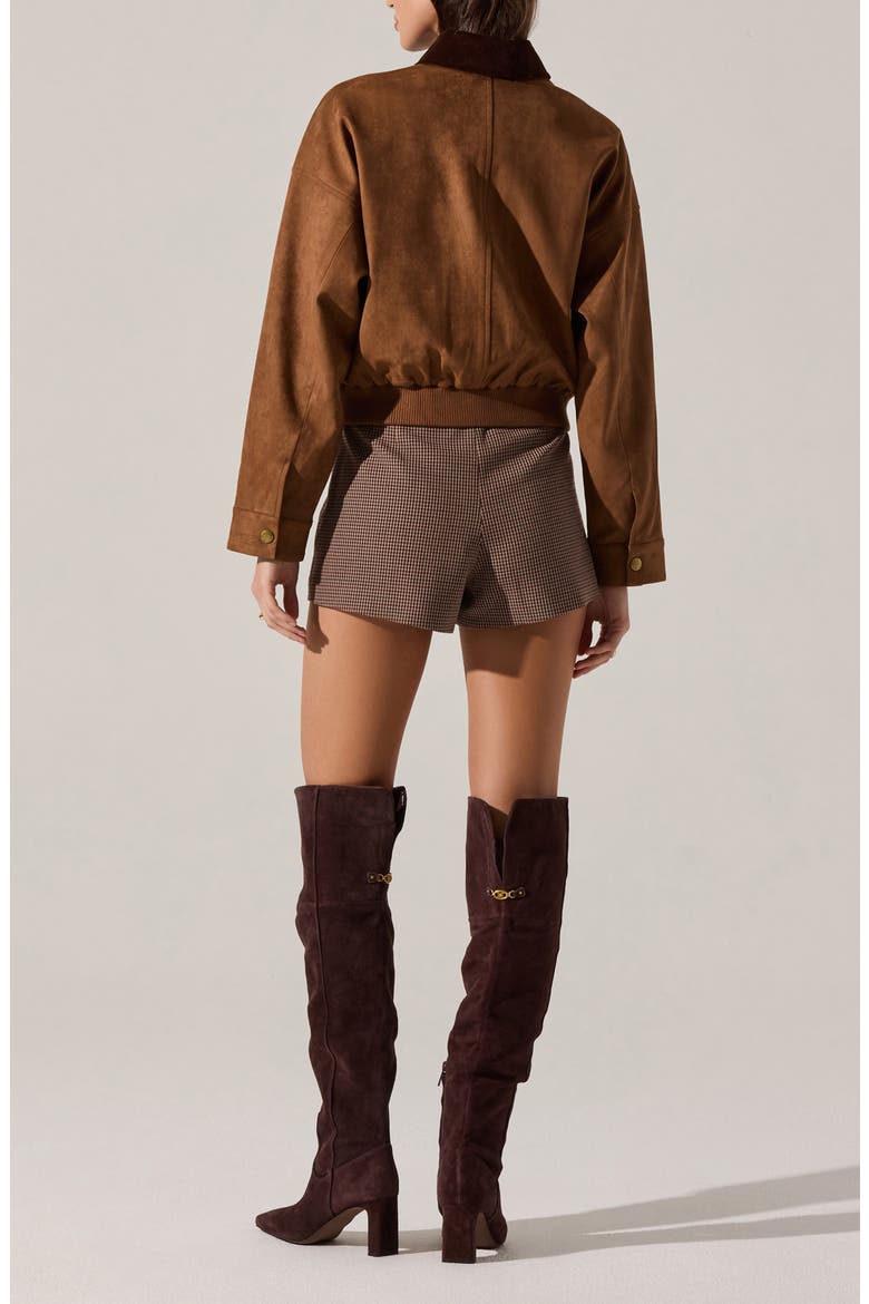Sorine Faux Suede Jacket, Alternate, color, CAMEL