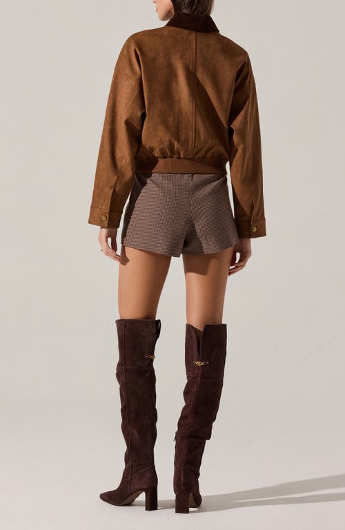 Astr The Label Sorine Faux Suede Jacket In Brown