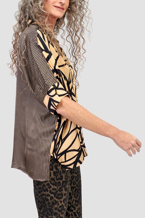 ALEMBIKA ALEMBIKA SERENE MIXED PRINT BUTTON-UP SHIRT