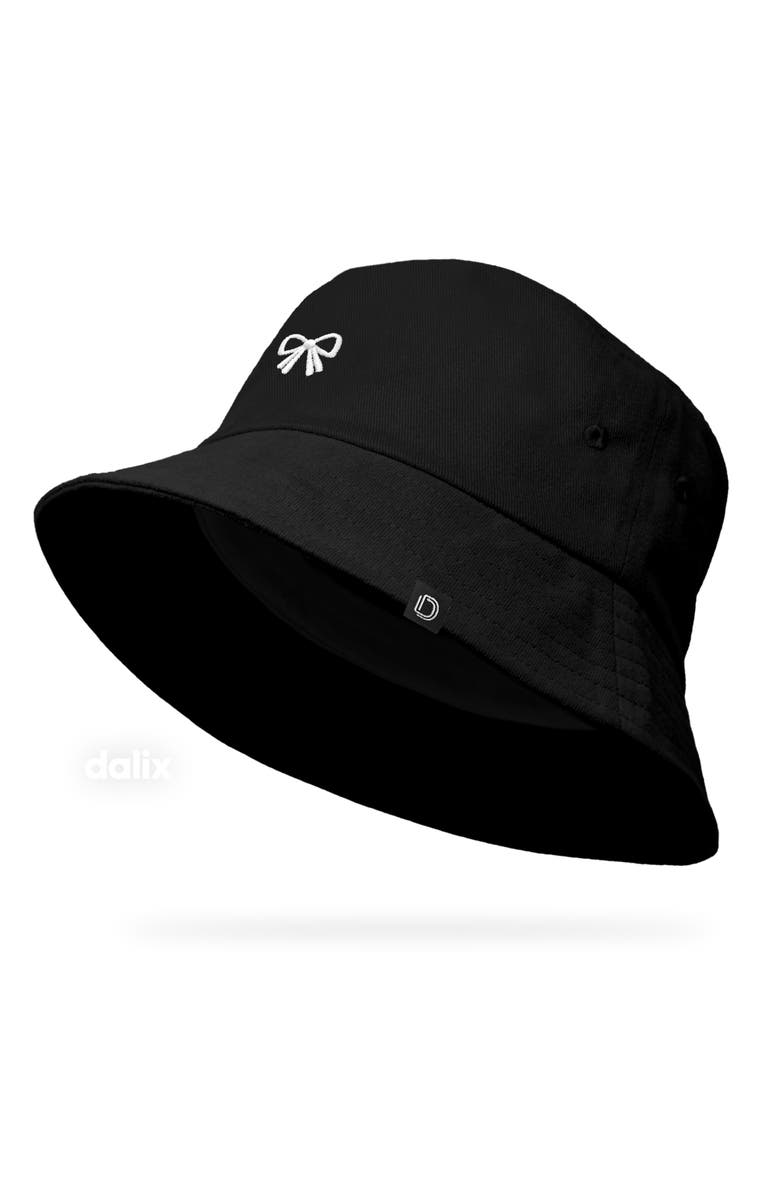 Dalix Bow Bucket Hat, Alternate, color, Black