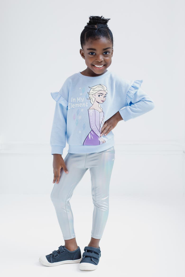 Frozen Queen Elsa Fleece Sweatshirt and Leggings Set, Alternate, color, Ice Blue Elsa