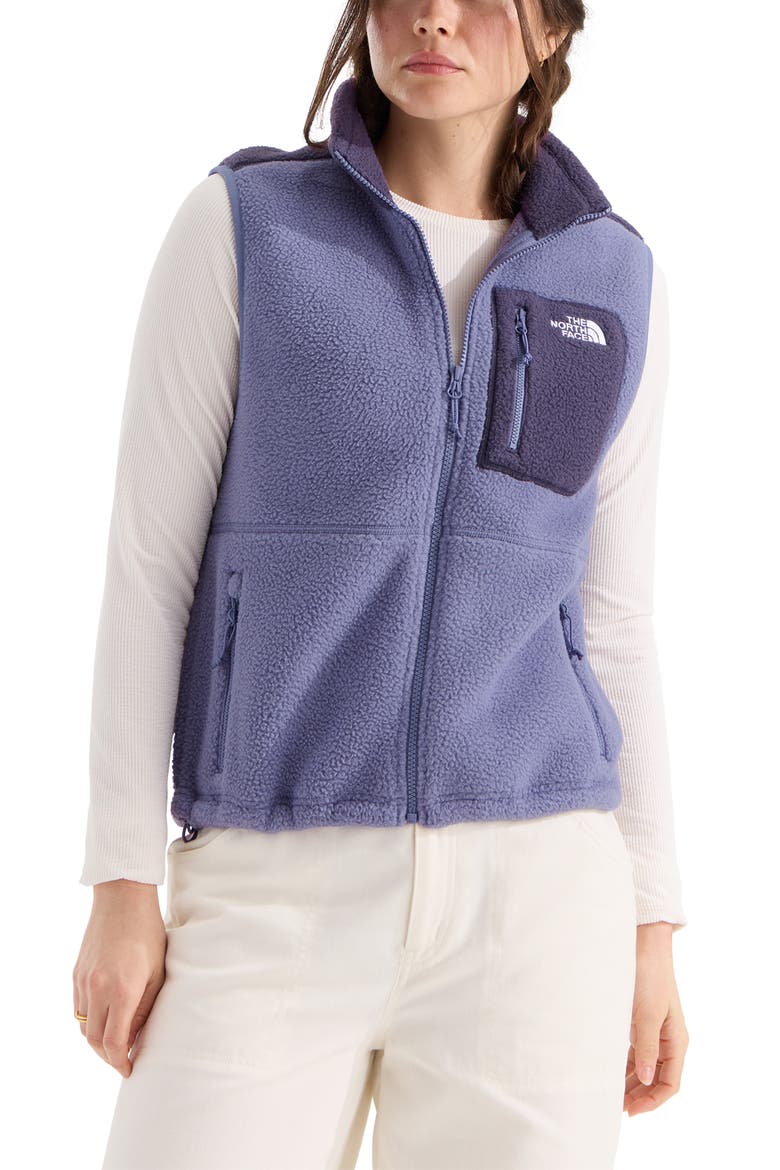 Yumori High Pile Fleece Vest, Main, color, GROUNDED PLUM/ ENDLESS DUSK