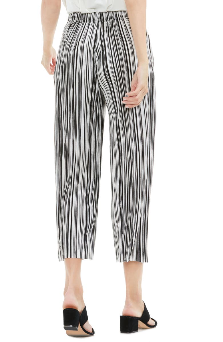 Vince Camuto Stripe Pleat Knit Crop Pants, Alternate, color, 