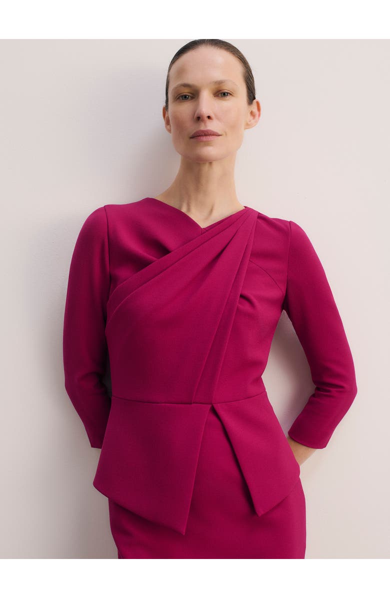 The Fold Alina Peplum Midi Dress, Alternate, color, Pink