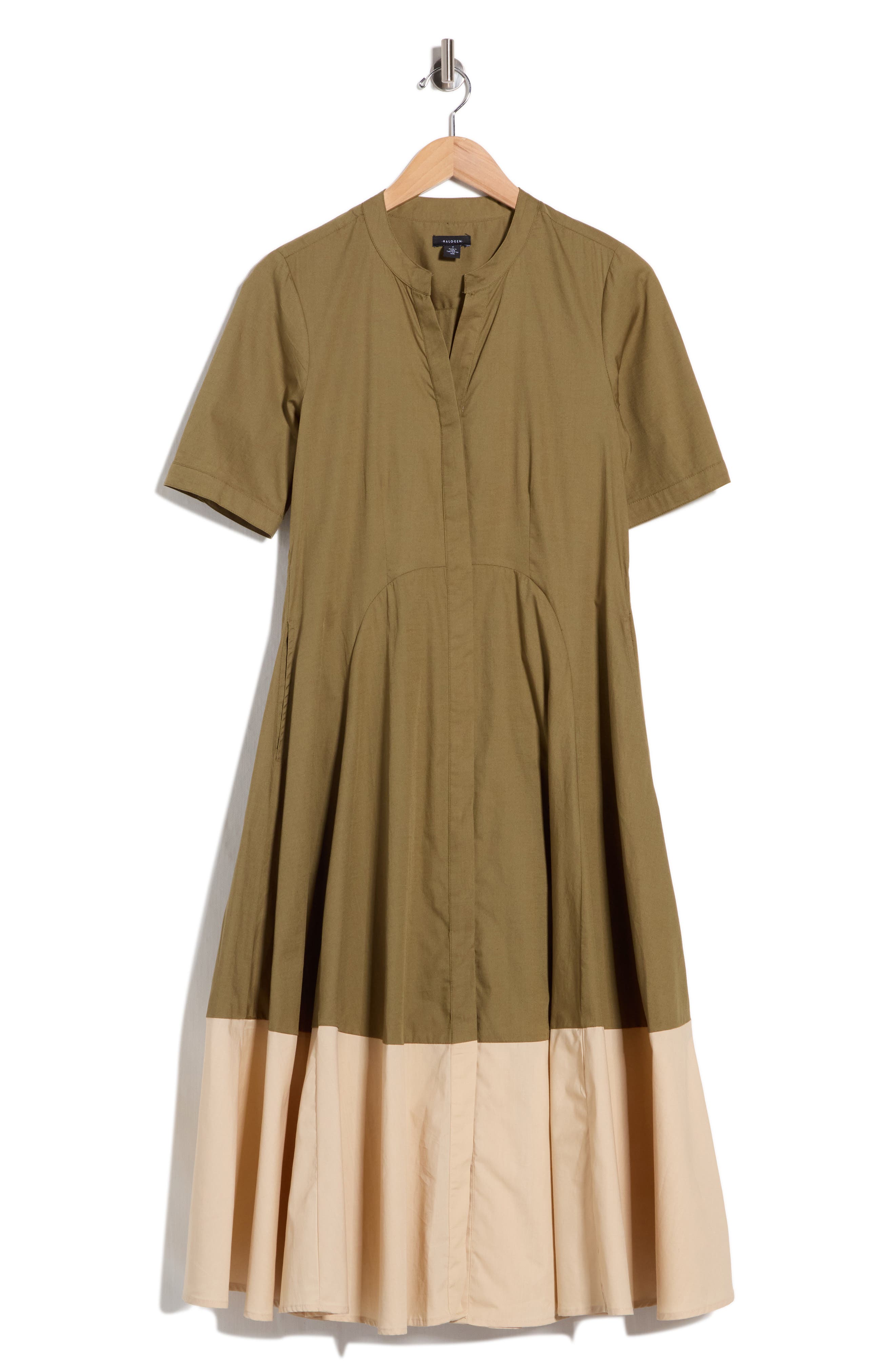 Front Seam A-Line Midi Dress