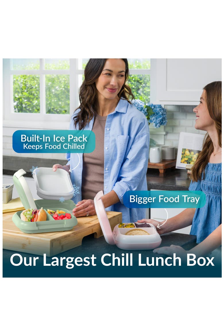 Chill Leak-Proof Lunch Box, Alternate, color, CLAY GREEN/ GRAY