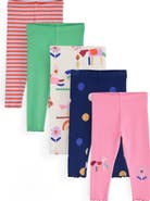 NEXT Kids' Rib 5-Pack Print Leggings
