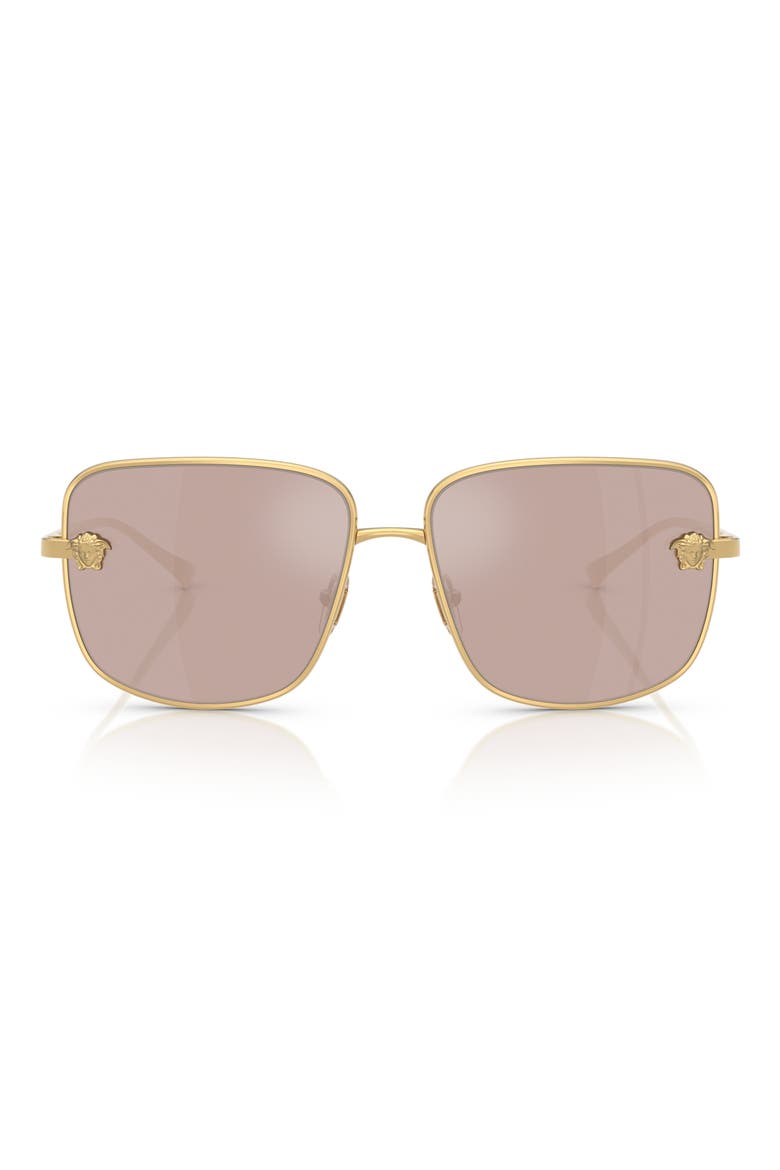 59mm Mirrored Square Sunglasses, Main, color, GOLD/ LIGHT PINK MIRROR SILVER