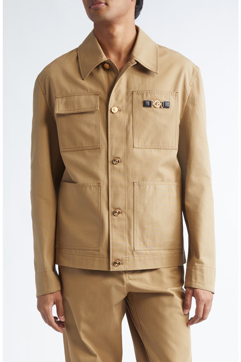 Medusa Cotton Canvas Chore Jacket, Main, color, DARK SAND