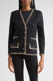Veronica Beard Ceriani Metallic Knit Jacket