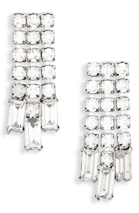 Baguette Crystal Drop Earrings