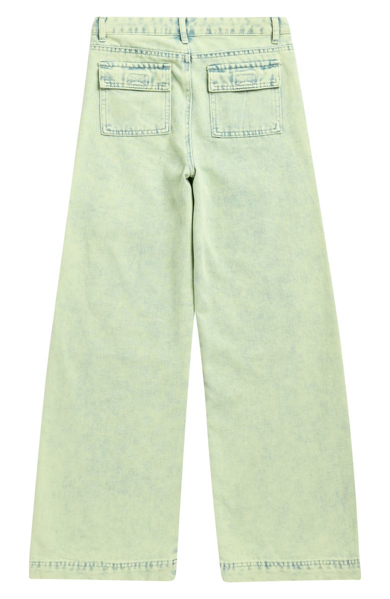 Tractr Kids' Overdye Denim Cargo Pants, Alternate, color, Lime